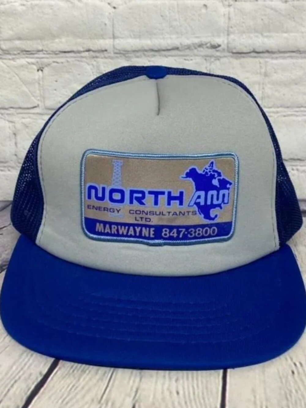 Vintage Trucker Hat Cap Snapback Mesh North AM Energy Consultants Ltd. MARWAYNE